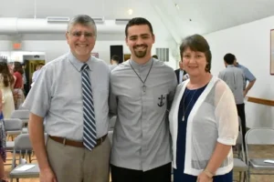 Marty and Christina Buganski with Br. Martin Buganski.